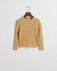 Kids Shield crewneck sweater af bomuld med kabelstrik