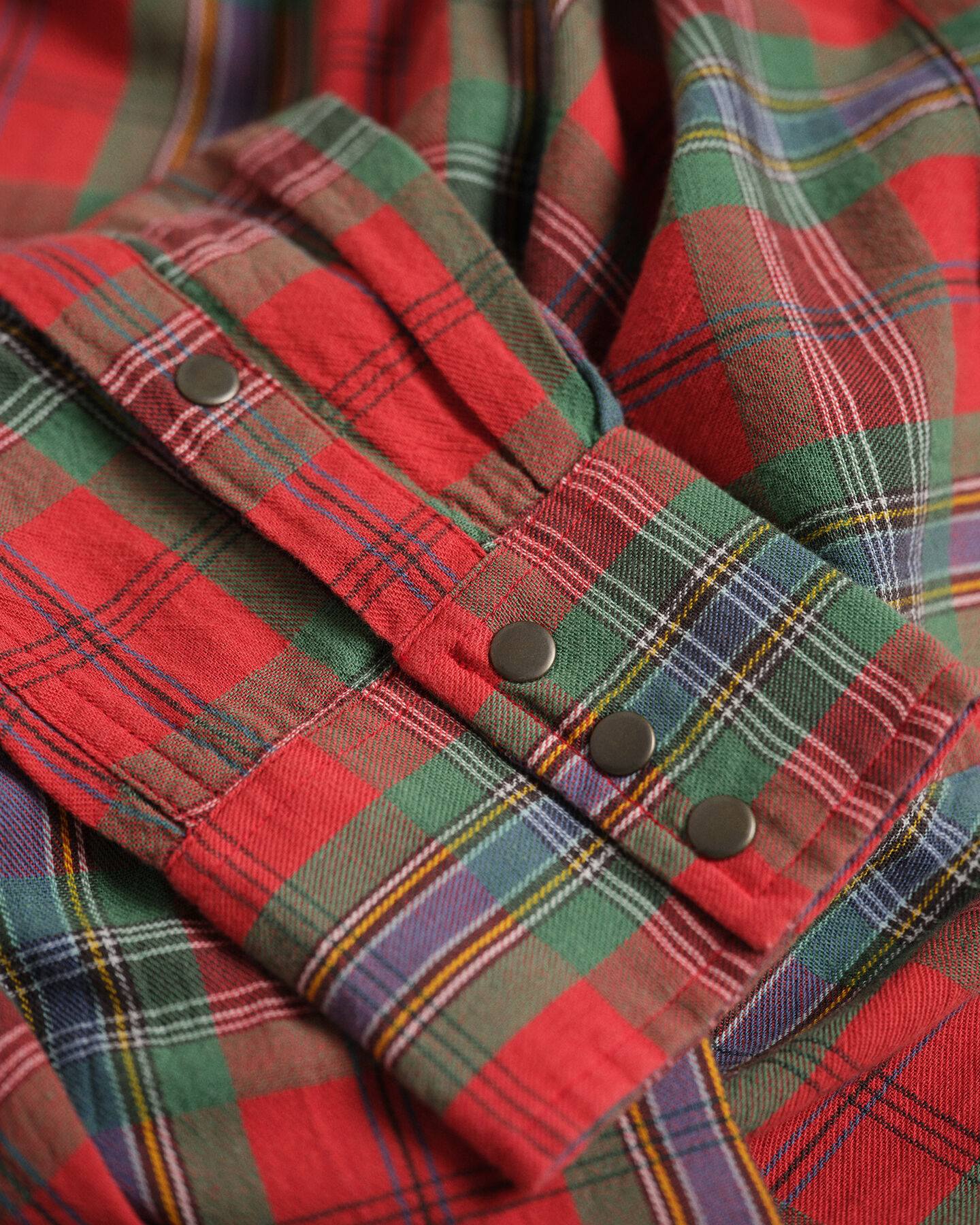 Wrangler x GANT Regular fit skotskternet Western skjorte