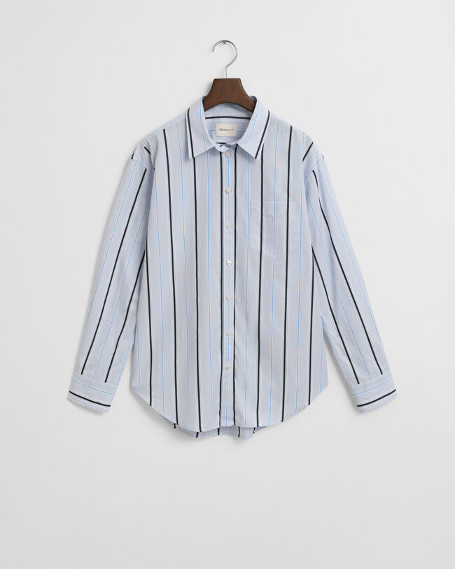 Relaxed fit klassisk stribet poplin-skjorte