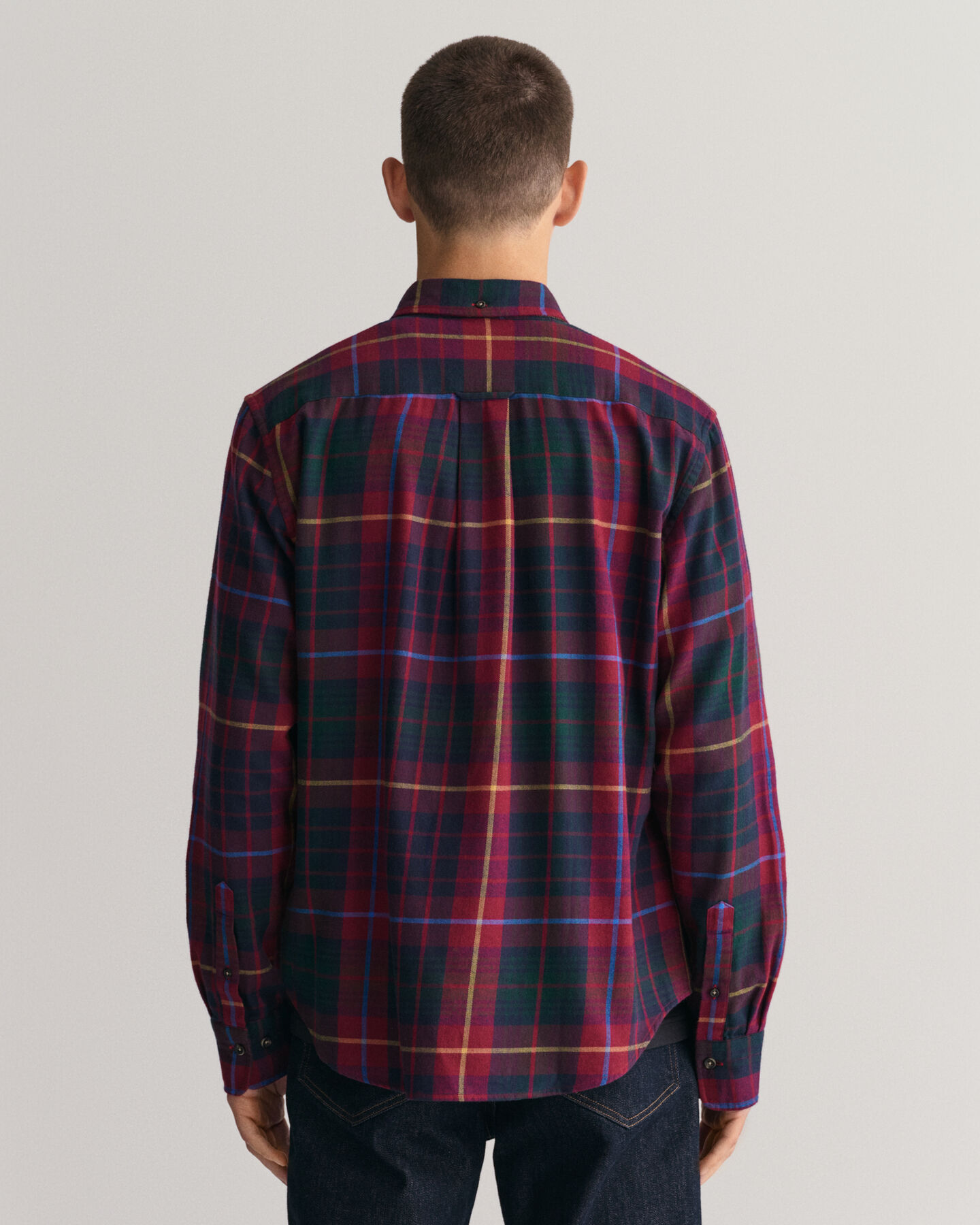 Regular fit skotskternet flannelskjorte