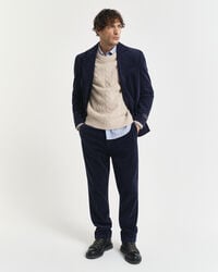 Regular fit blazer i jernbanefløjl