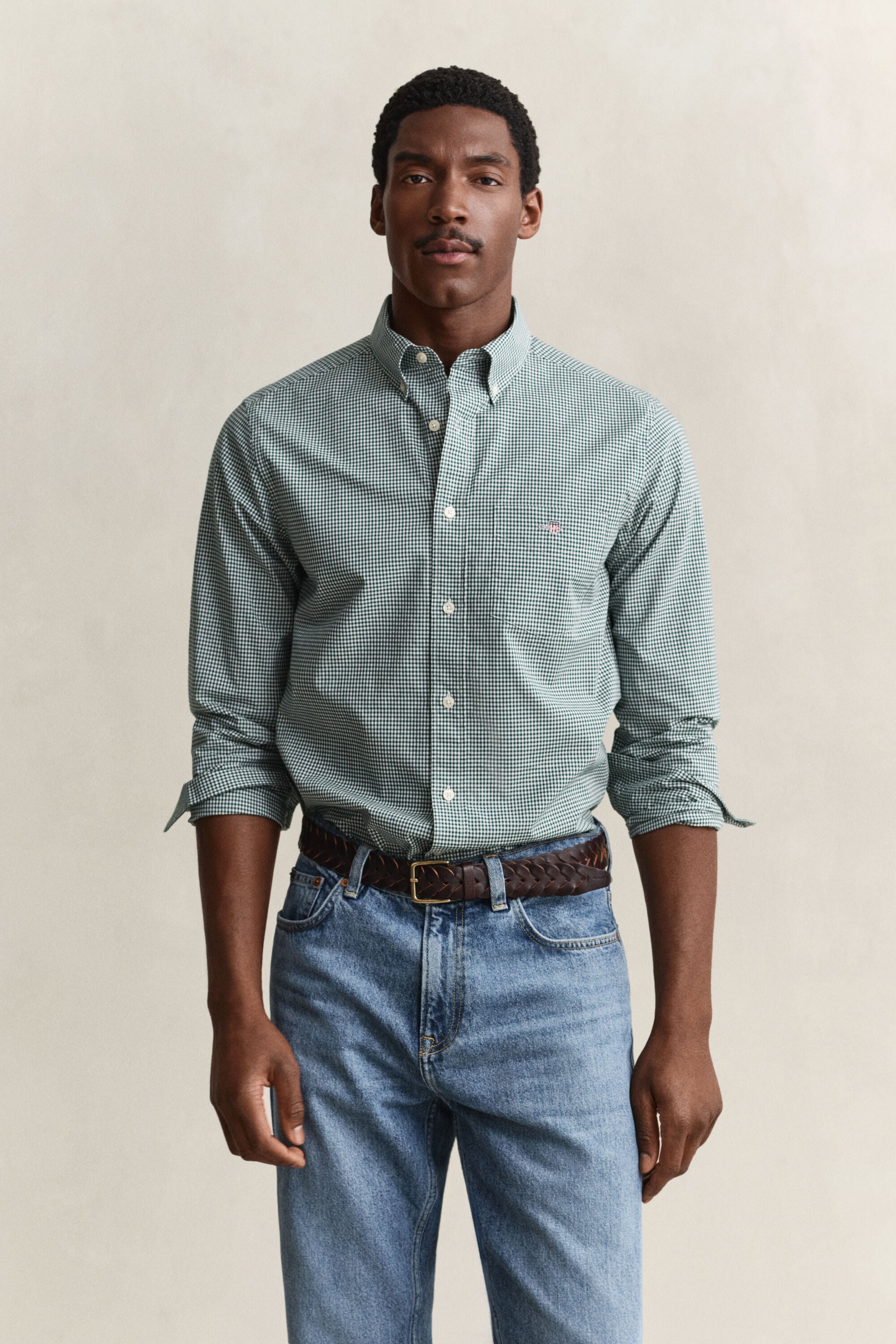 Gingham klassisk poplin-skjorte