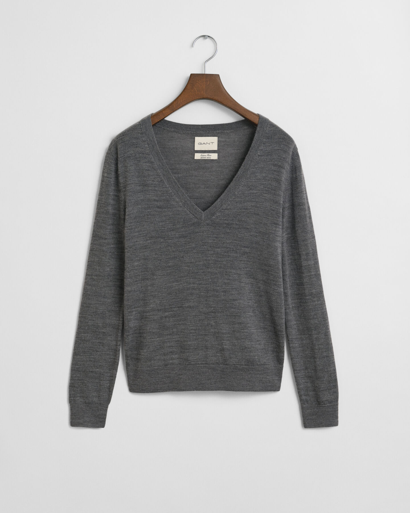 Sweater med V-hals sweater af ekstra fin merinould