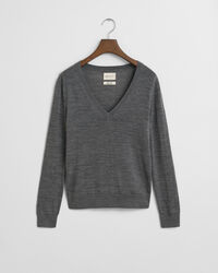 Sweater med V-hals sweater af ekstra fin merinould