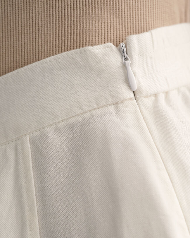 Midi nederdel i hør- og viskoseblanding