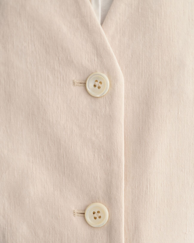 Regular fit vest af hør med stræk