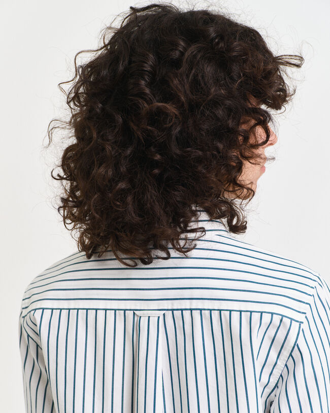 Regular fit klassisk stribet poplin-skjorte