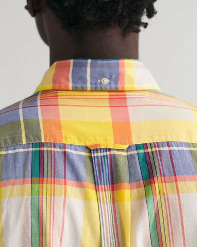 Regular fit madras-skjorte med korte &aelig;rmer