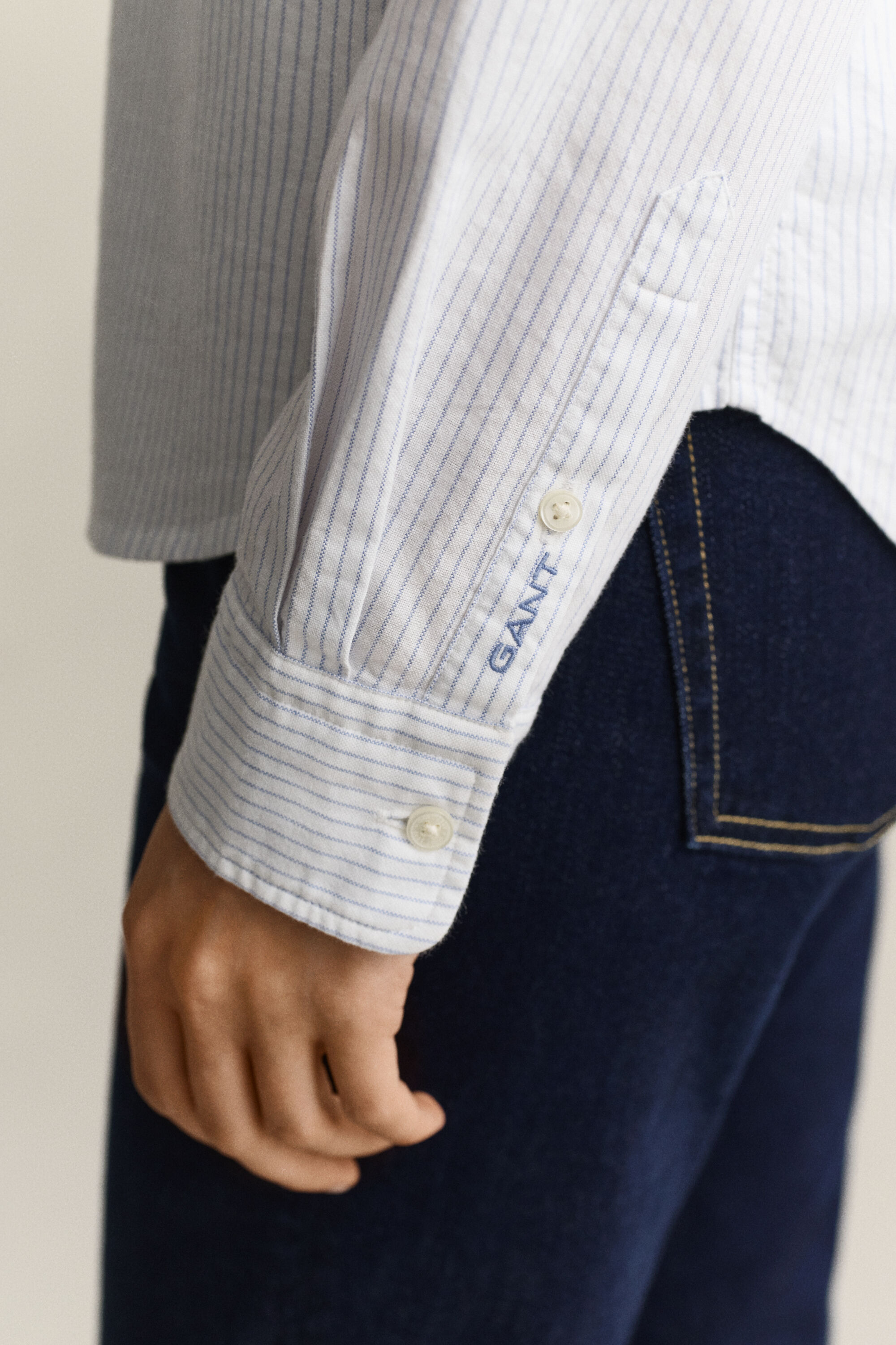 Gant x Yale stribet Oxford skjorte