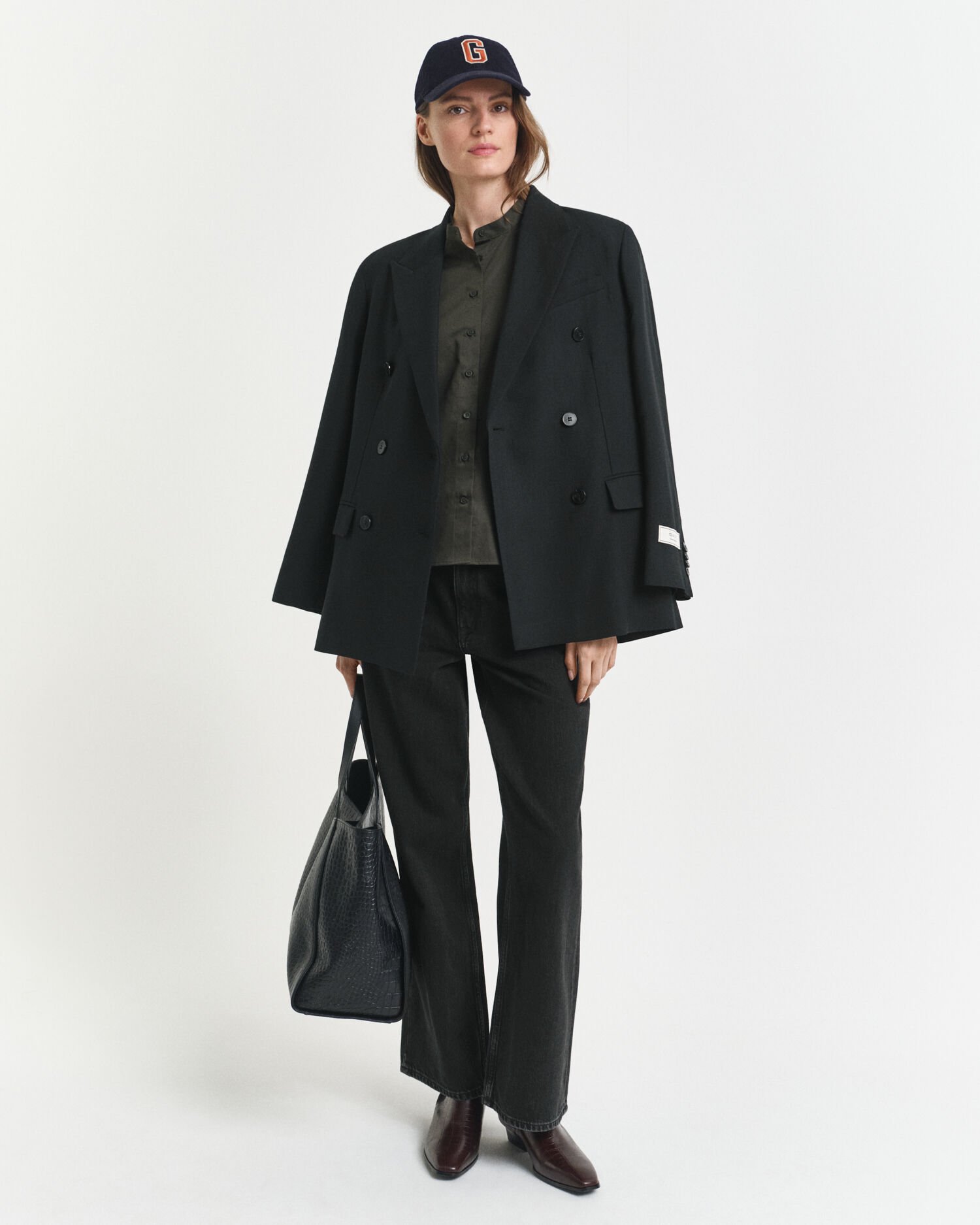 Bluse af bomuldssatin