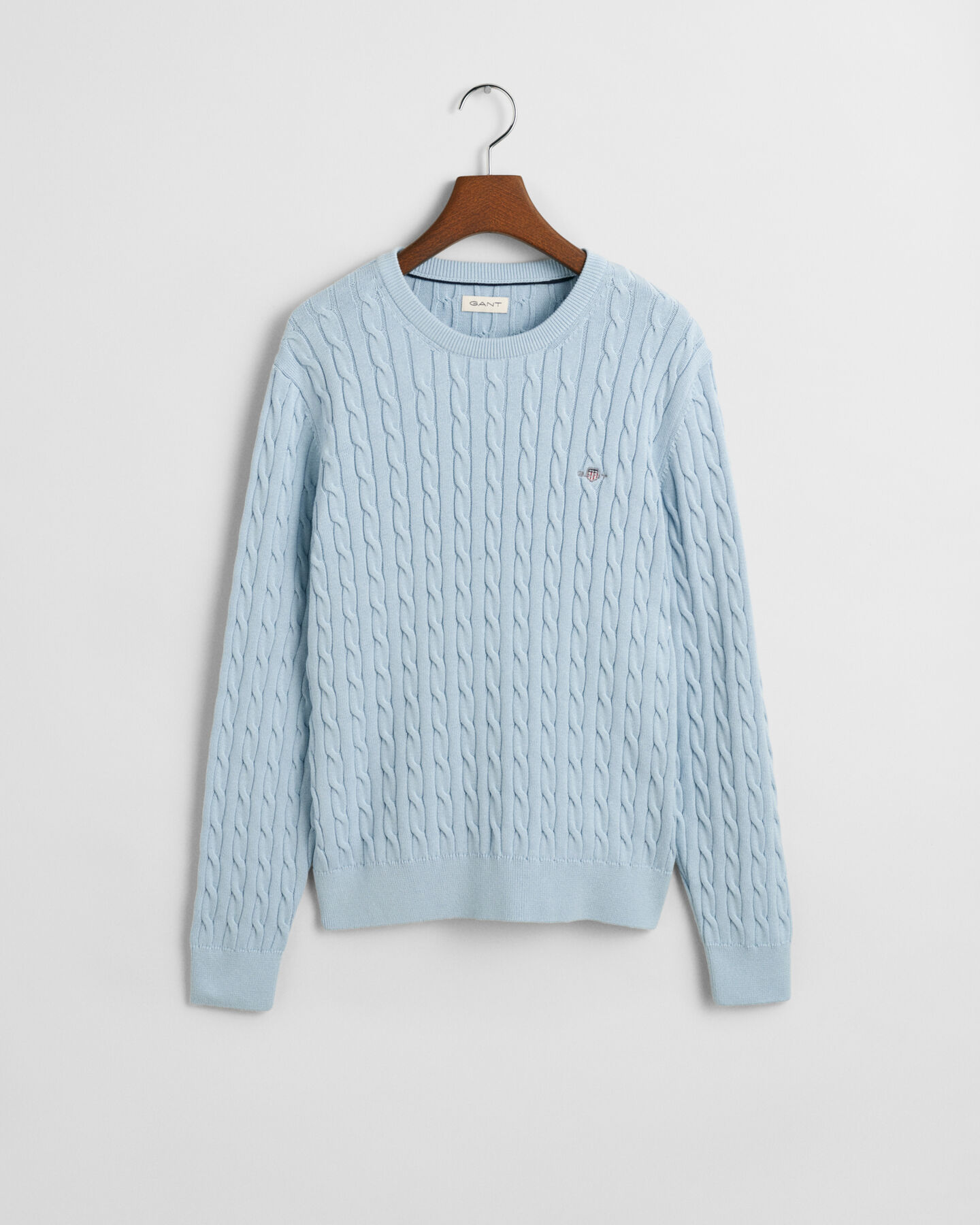 Teens Shield crewneck sweater af bomuld med kabelstrik