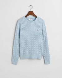 Teens Shield crewneck sweater af bomuld med kabelstrik