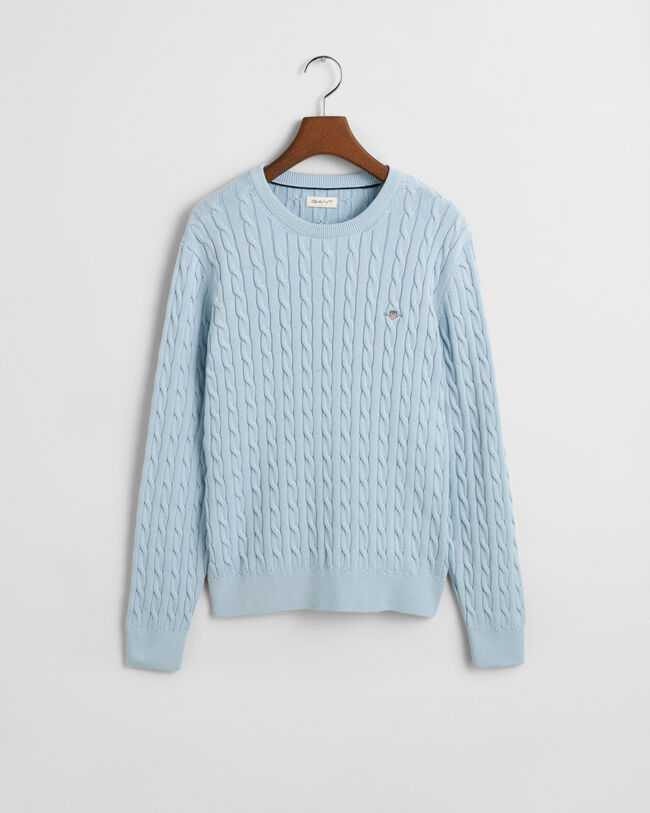 Teens Shield crewneck sweater af bomuld med kabelstrik