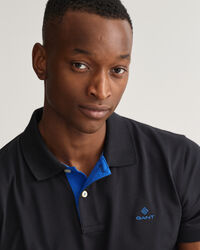 Contrast piqué Rugger med krave