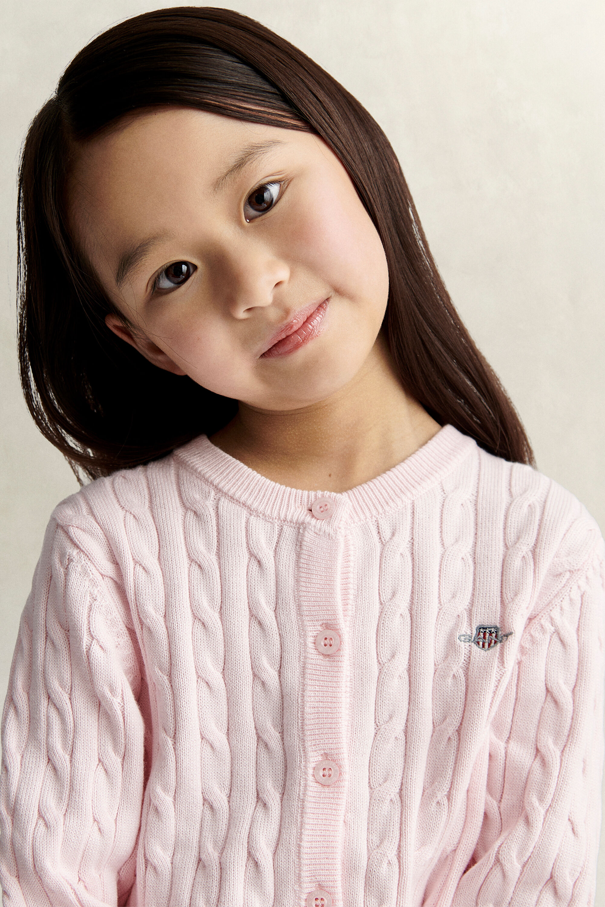 Girls Shield cardigan med kabelstrik