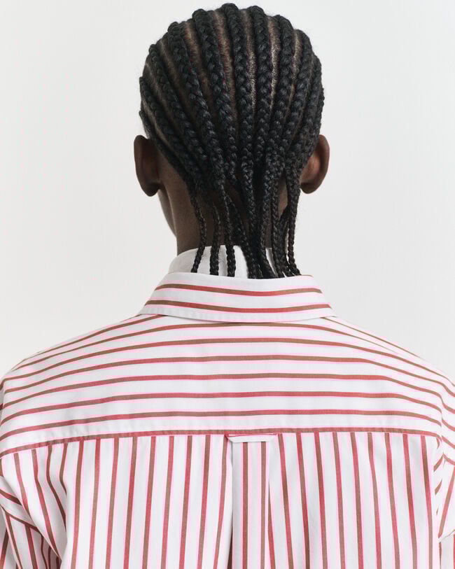 Relaxed fit klassisk stribet poplin-skjorte