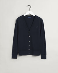 Cardigan i let bomuld med V-hals