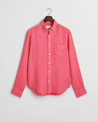 Regular fit garment-dyed hørskjorte