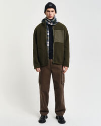 Vendbar fleece med lynlås