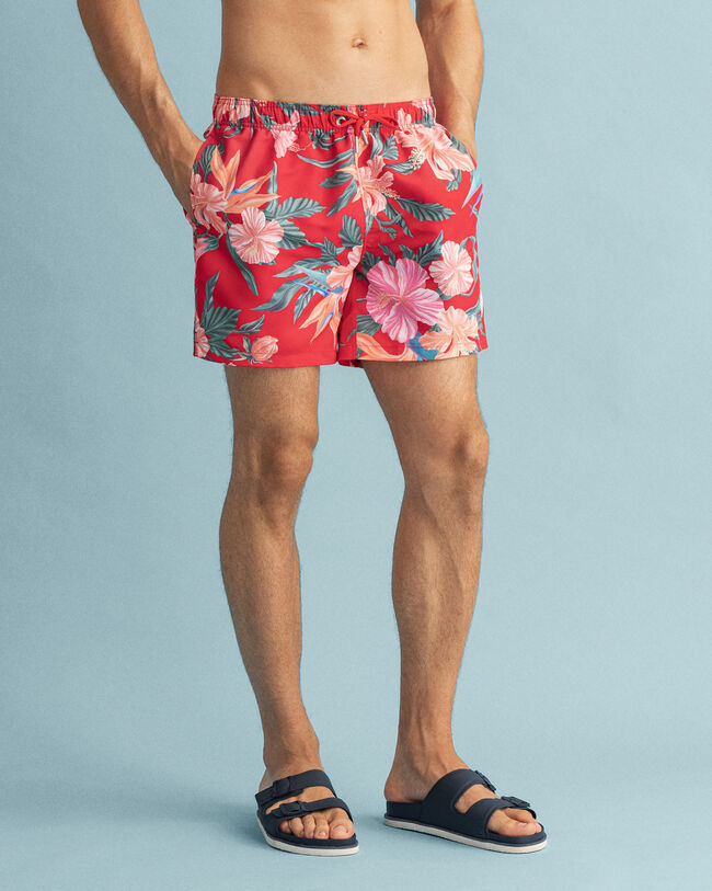 Classic fit badeshorts med Tropical-tryk