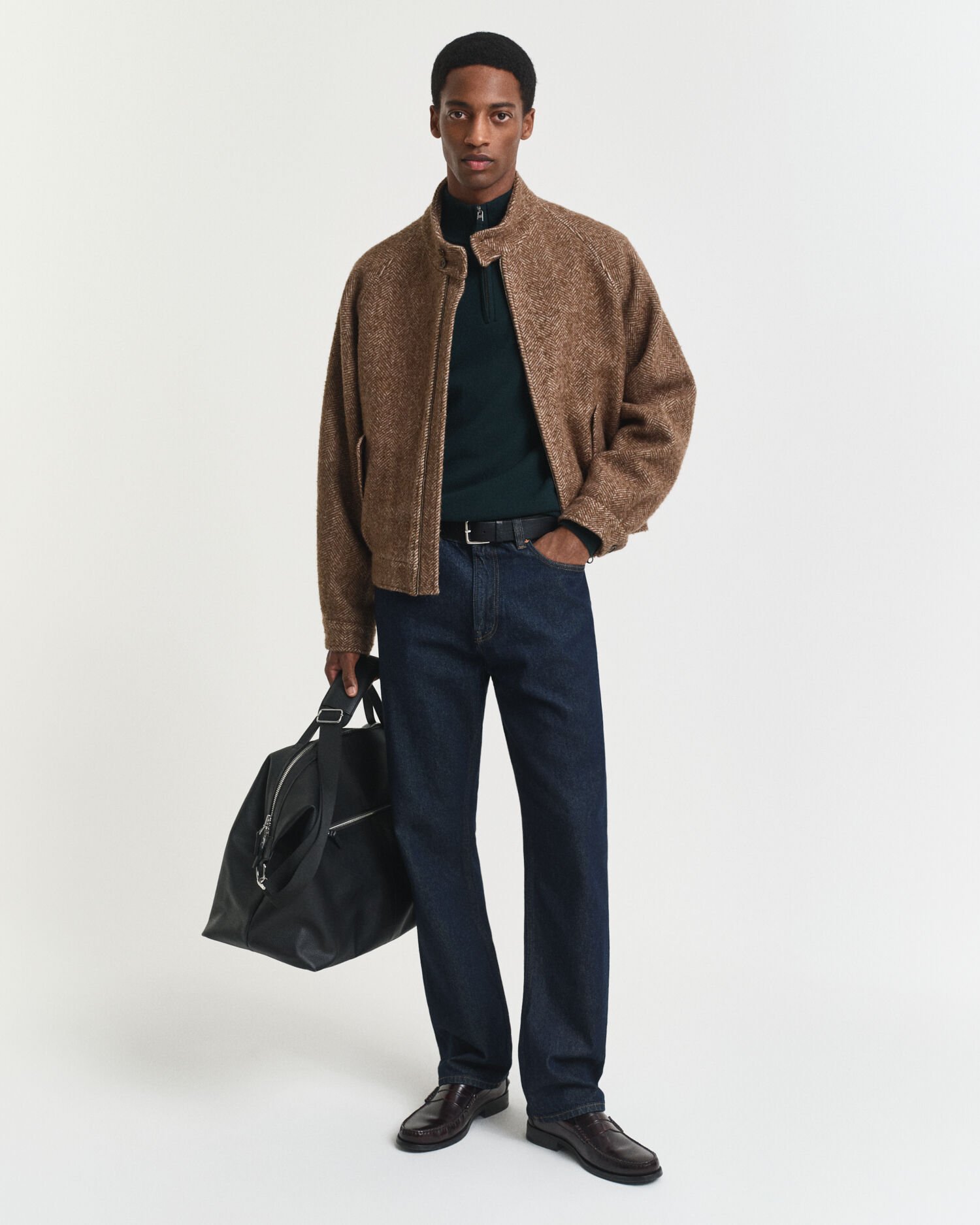 Sweater af ekstra fin lammeuld med halv lynlås