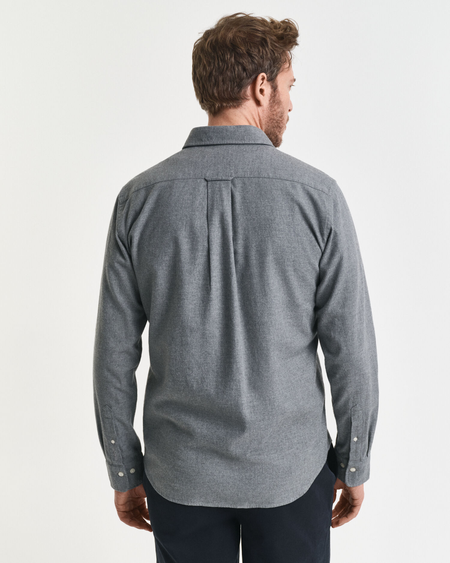 Regular fit melange flannelskjorte