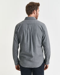 Regular fit melange flannelskjorte