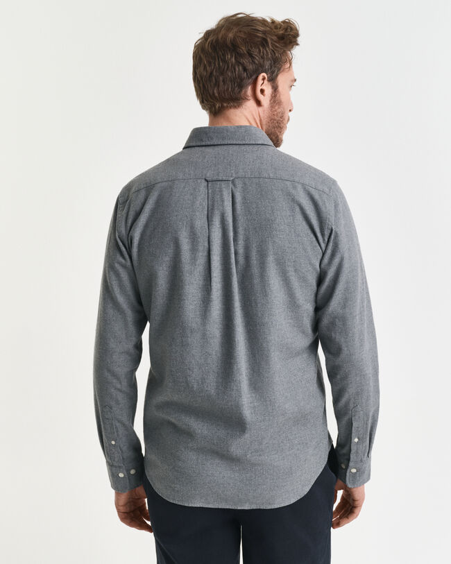 Regular fit melange flannelskjorte