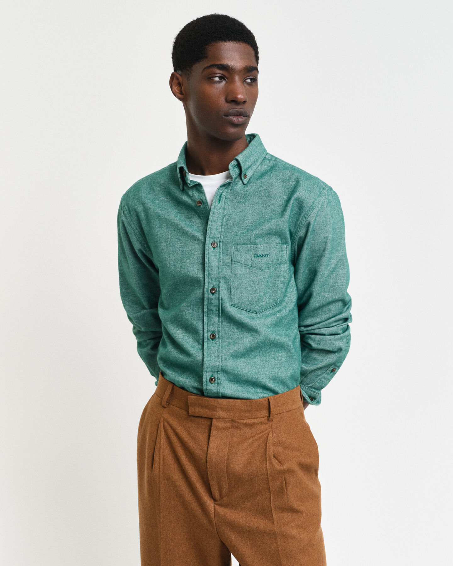 Regular fit sildebensm&oslash;nstret flannelskjorte