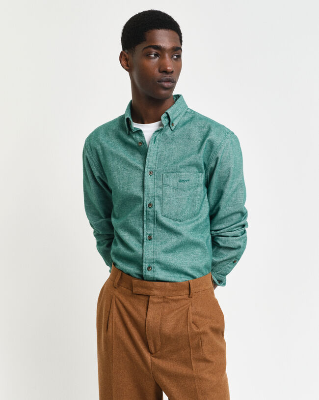 Regular fit sildebensm&oslash;nstret flannelskjorte