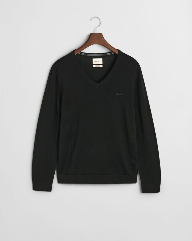 Sweater med V-hals sweater af ekstra fin merinould