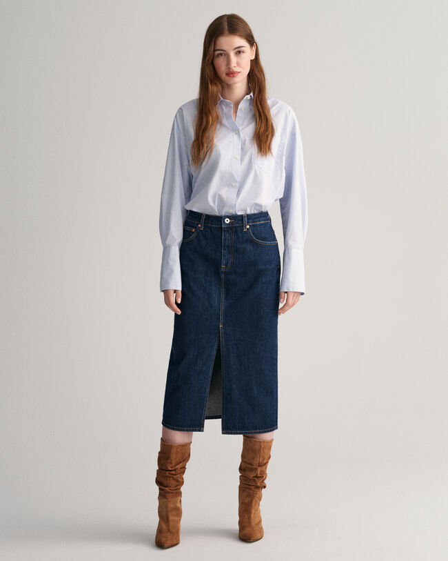 Denim pencil-nederdel