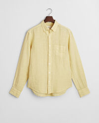 Regular fit garment-dyed hørskjorte