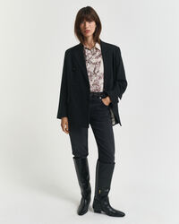 Regular fit skjorte af bomuldsvoile med træ-tryk