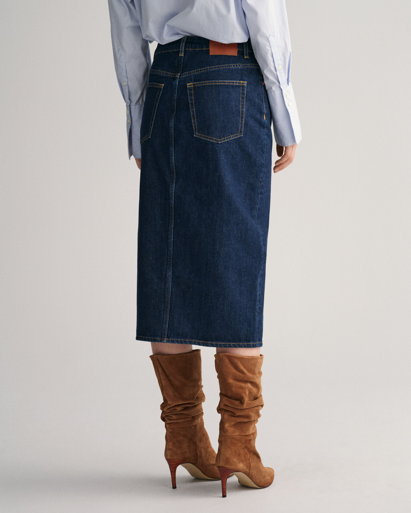 Denim pencil-nederdel