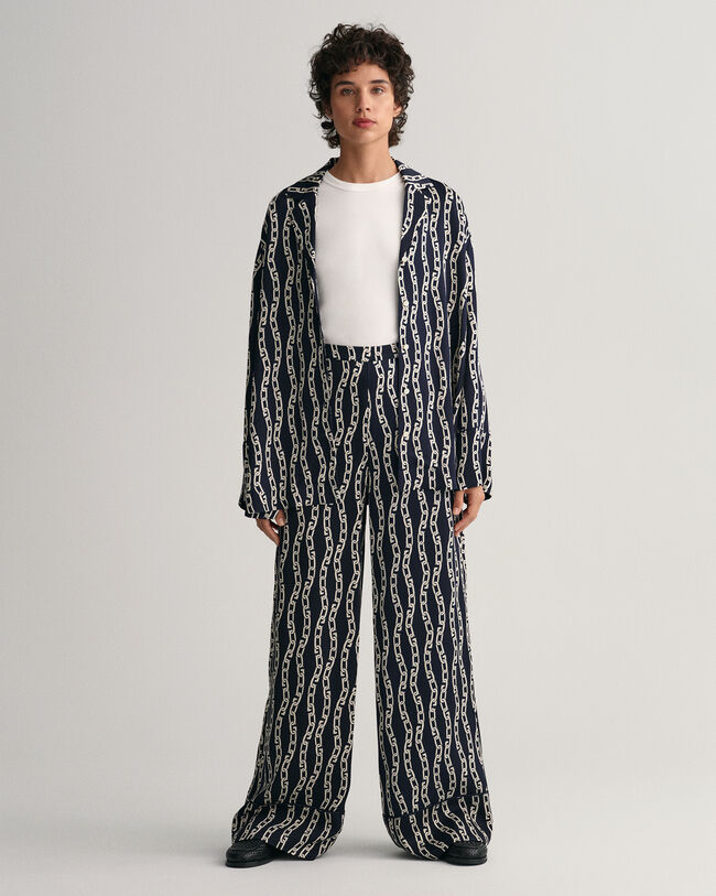 Bukser med Chain-tryk og brede ben