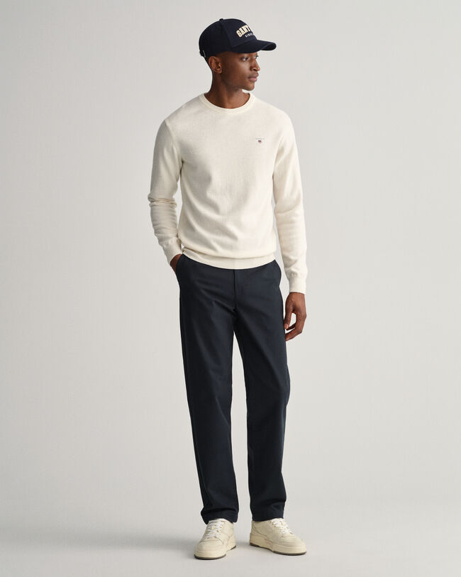 Crewneck sweater i ekstra fin lammeuld