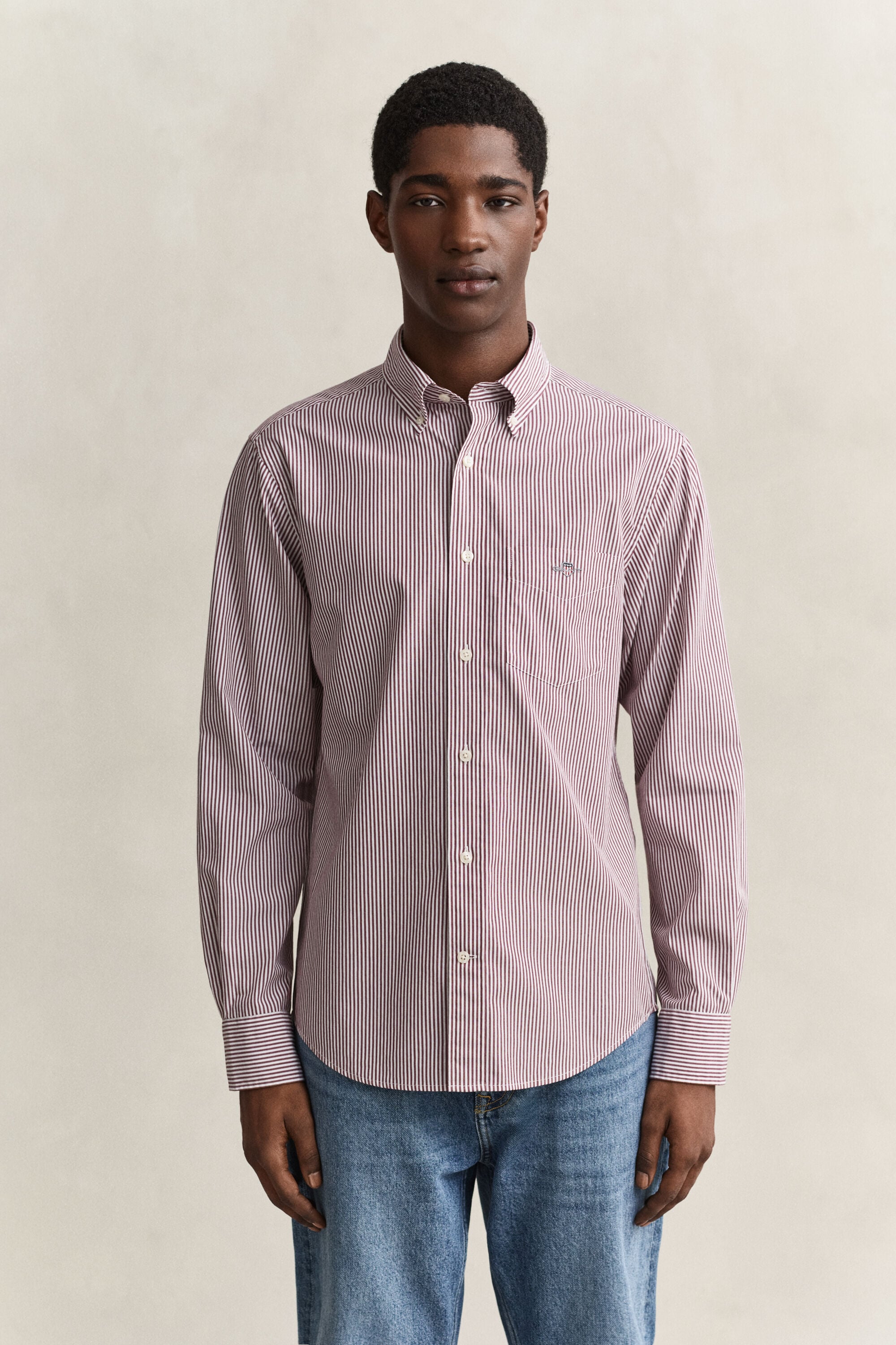 Classic Regular poplin skjorte med striber