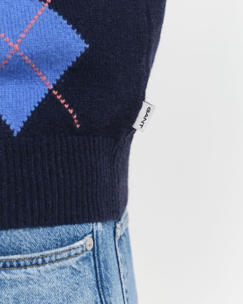 Argyle sweater med crewneck