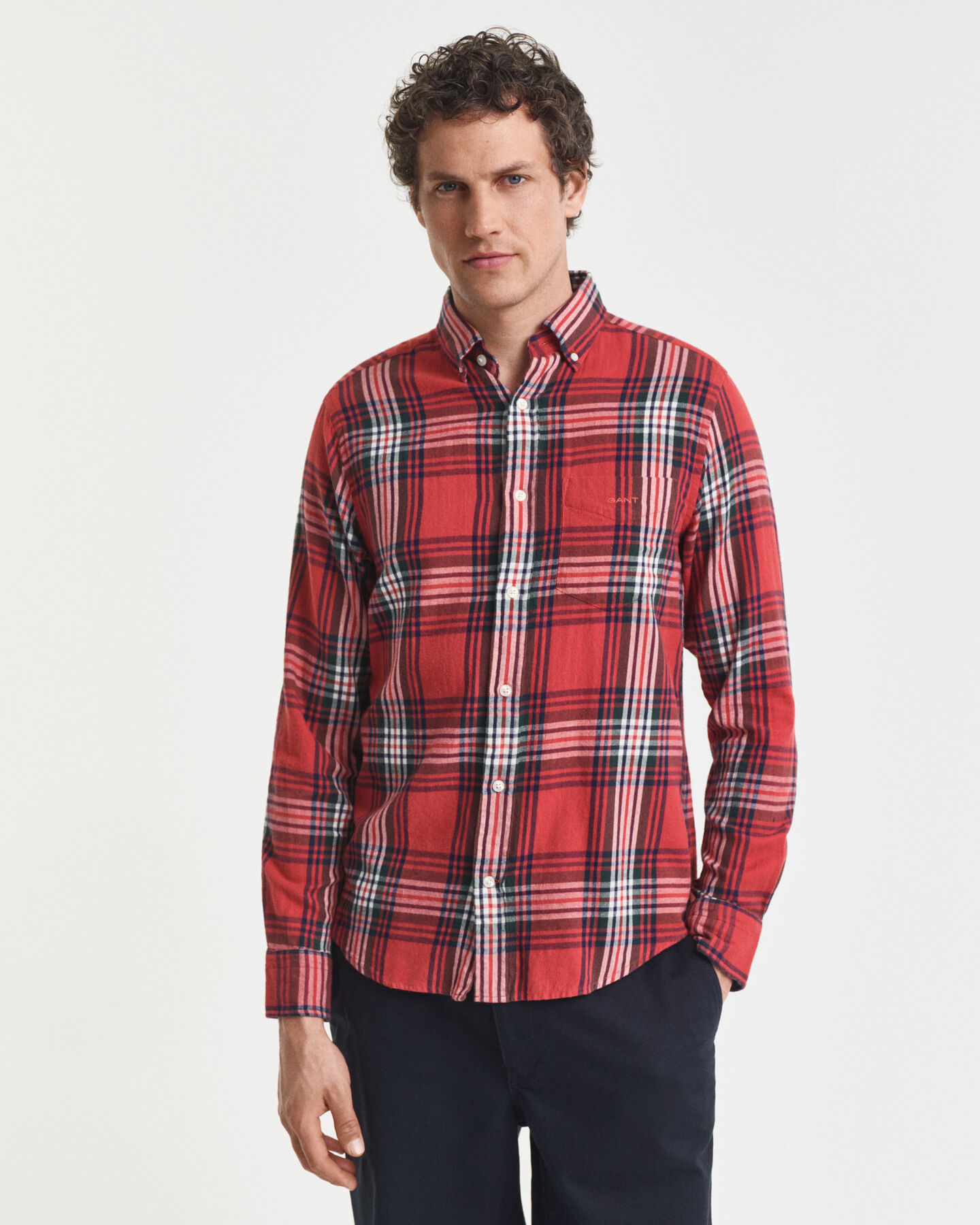 Regular fit Windblown flannelskjorte med tern