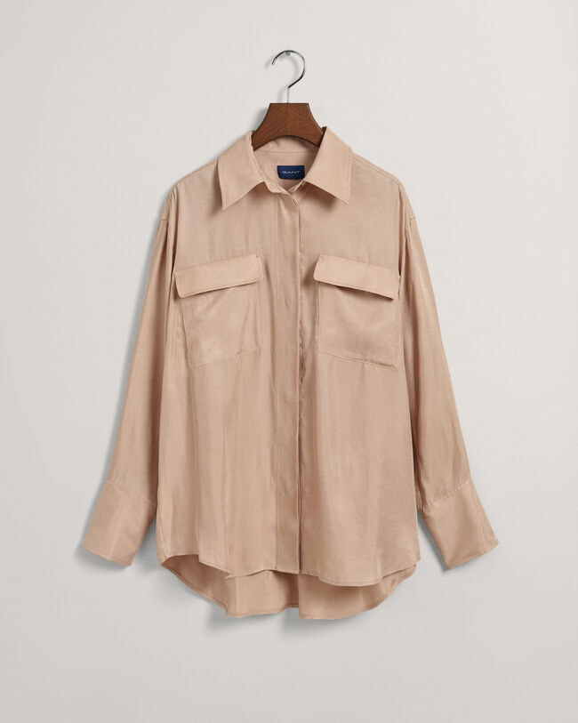 Relaxed fit skjorte med flaplommer