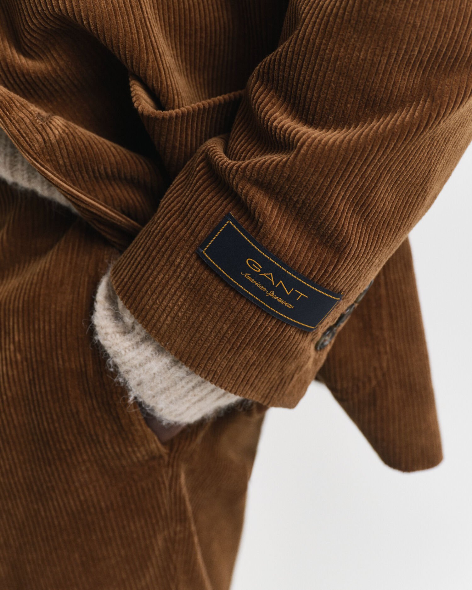 Regular fit blazer i jernbanefløjl