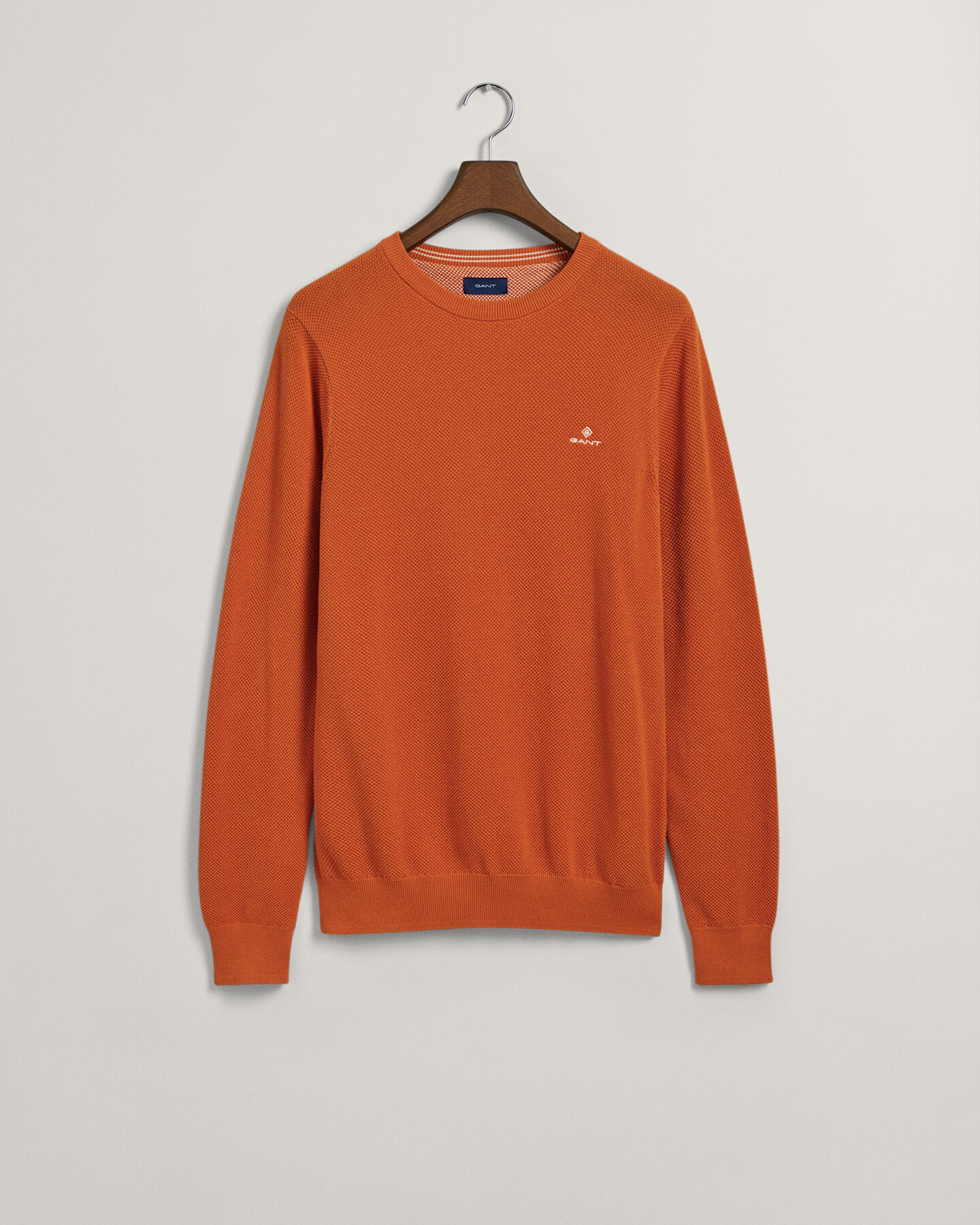 Crewneck sweater af bomuldspiqu&eacute;