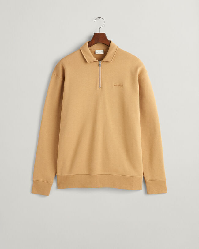 GANT Icon sweatshirt med halv lynl&aring;s