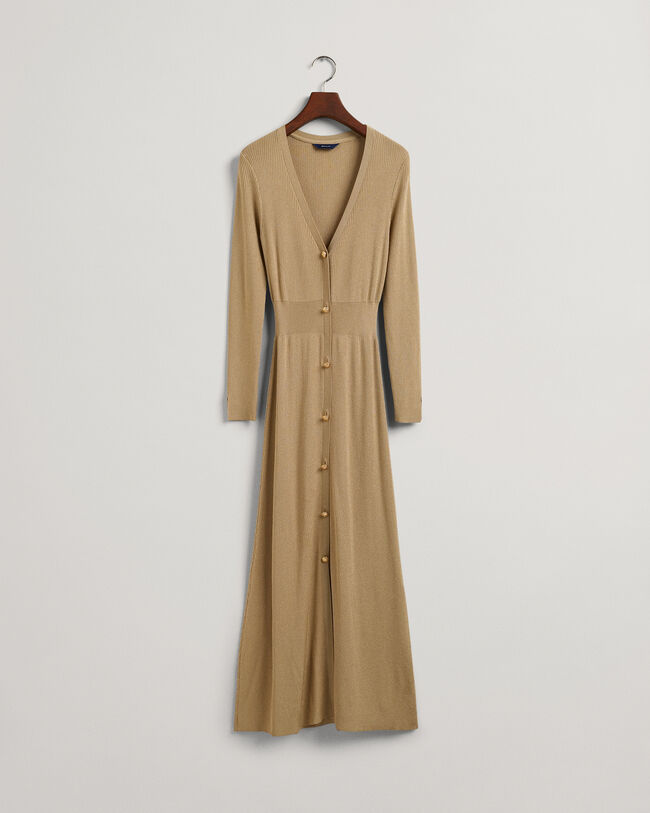 Ribstrikket cardigan-kjole