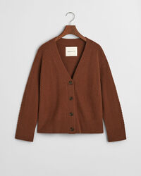 Sildebensm&oslash;nstret cardigan med V-hals