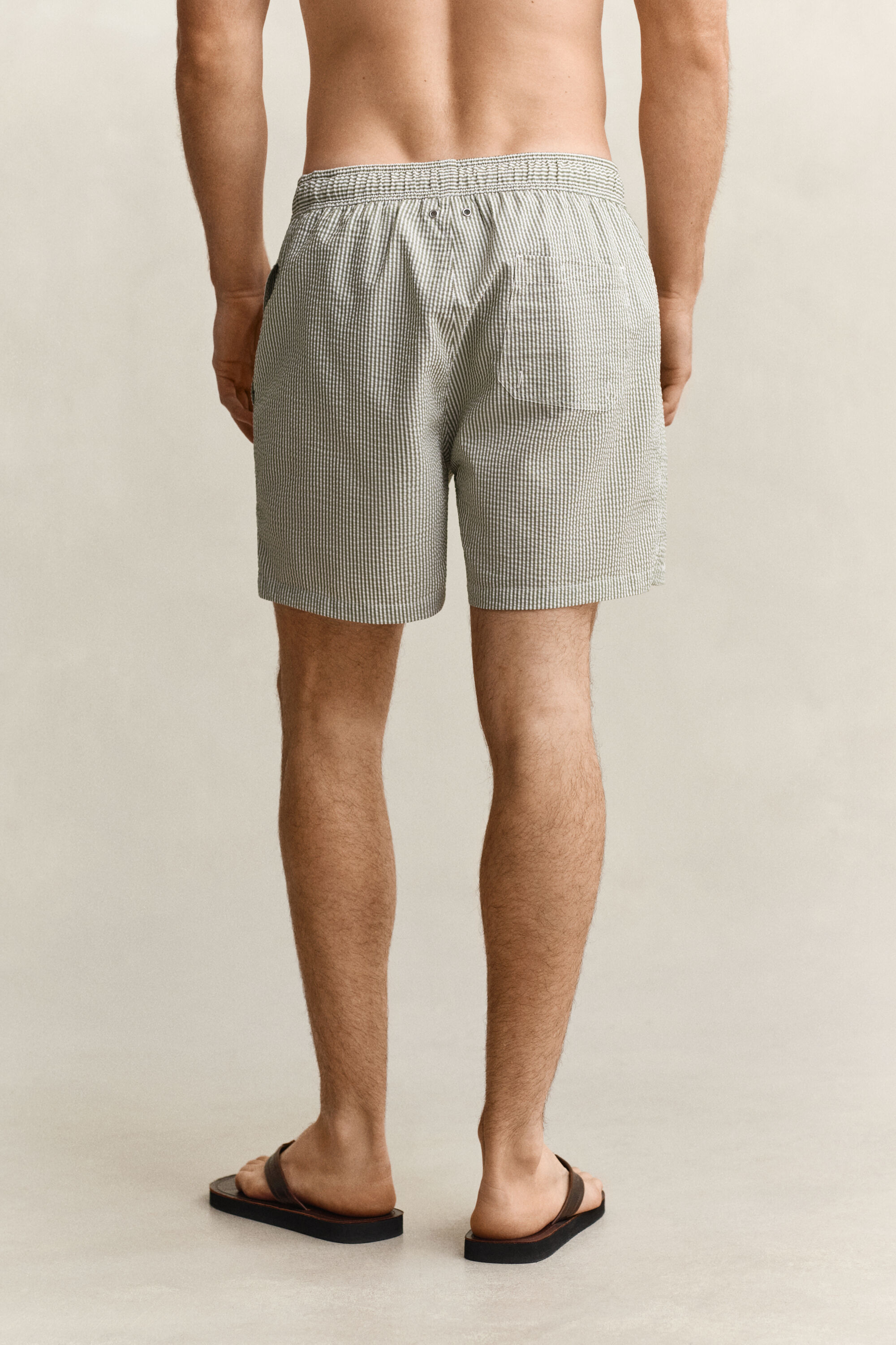 Stribede seersucker badeshorts