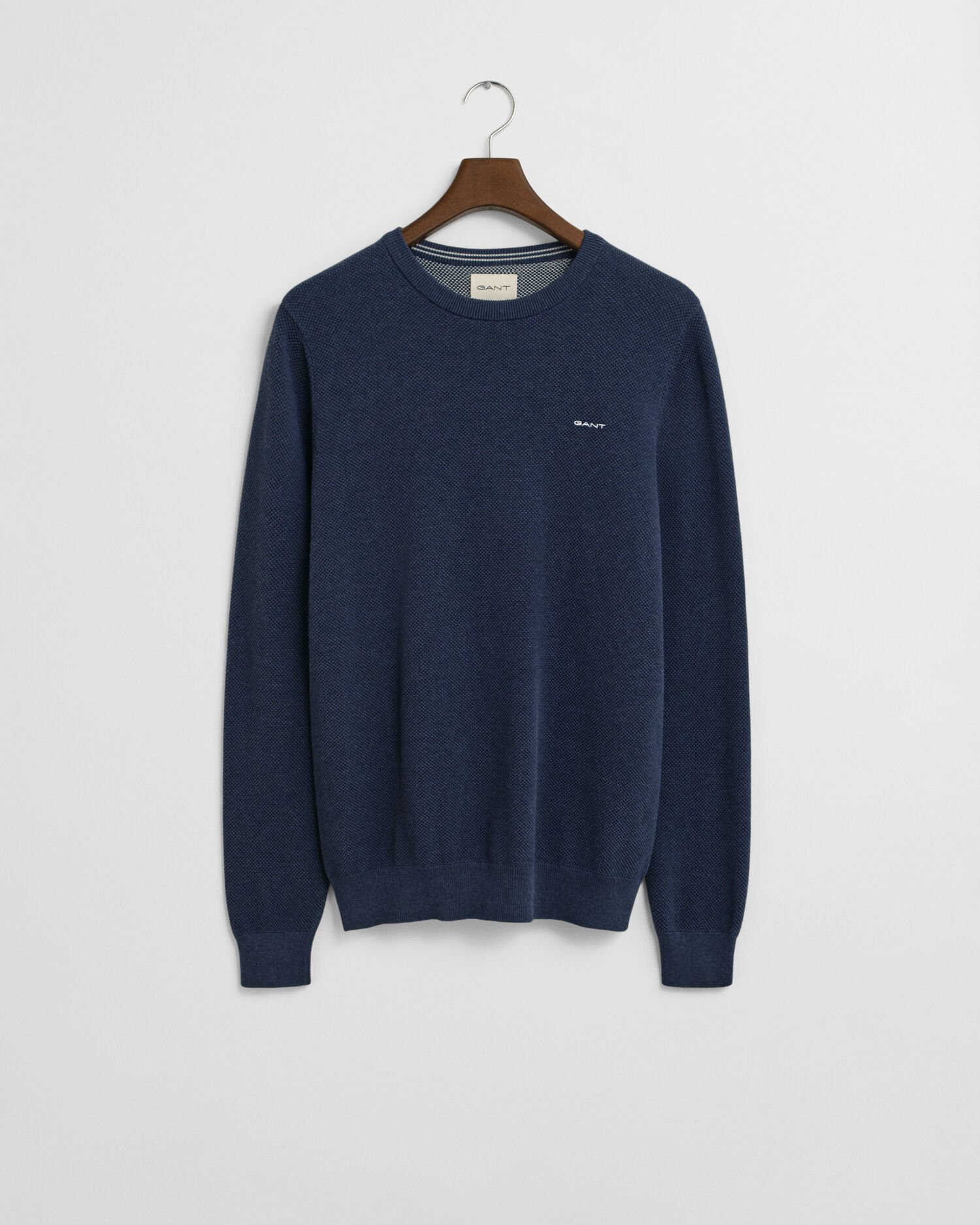 Crewneck sweater af bomuldspiqué