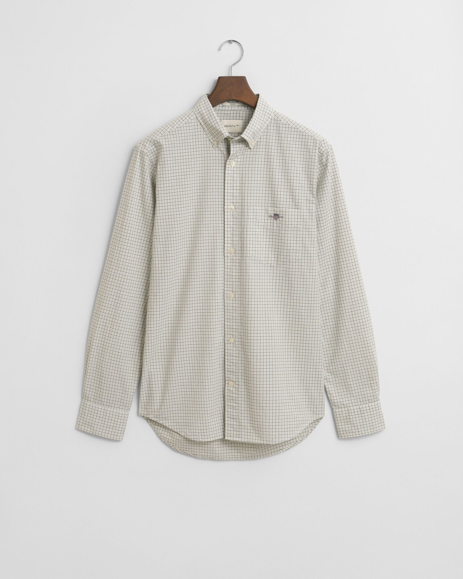 Regular fit klassisk poplin-skjorte med tern