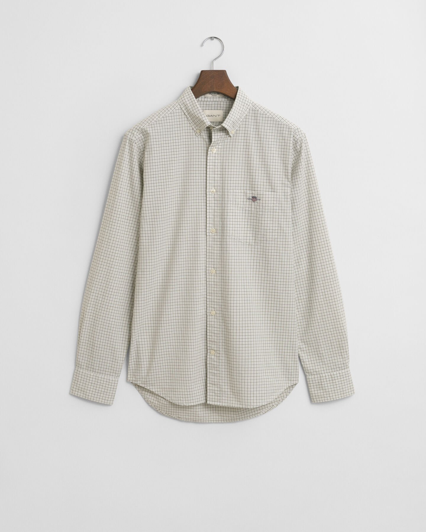 Regular fit klassisk poplin-skjorte med tern
